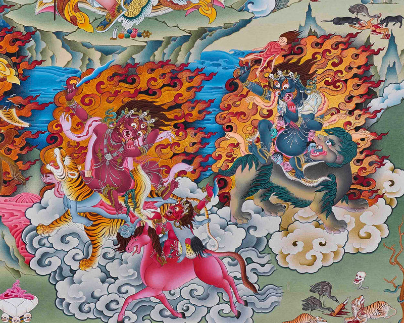 Dorje Drolo Practice Thangka | Hand Painted Dudjom Rinpoche Thangka