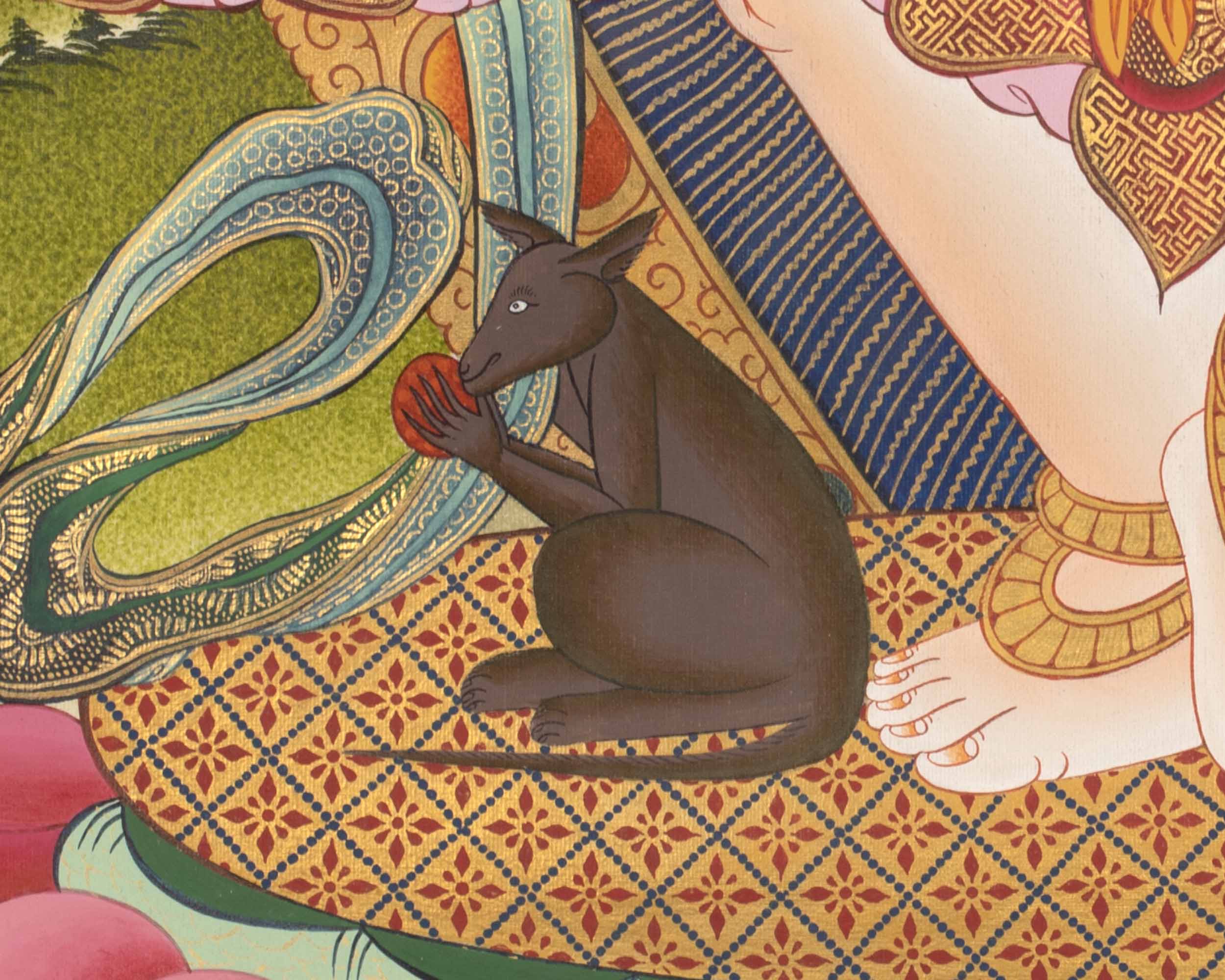 Ganesh Thangka Painting |  Hand Painted Buddhist Artwork