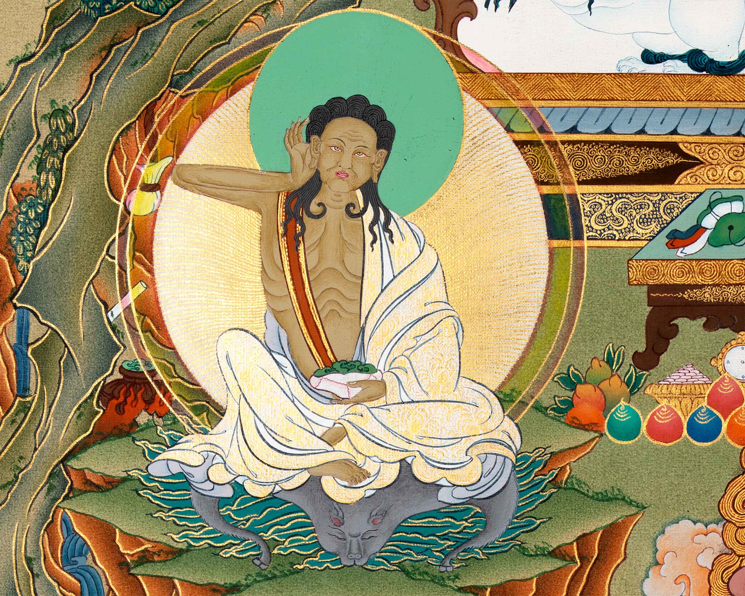 Marpa With Others Deities Thangka | Traditional Buddhist Art