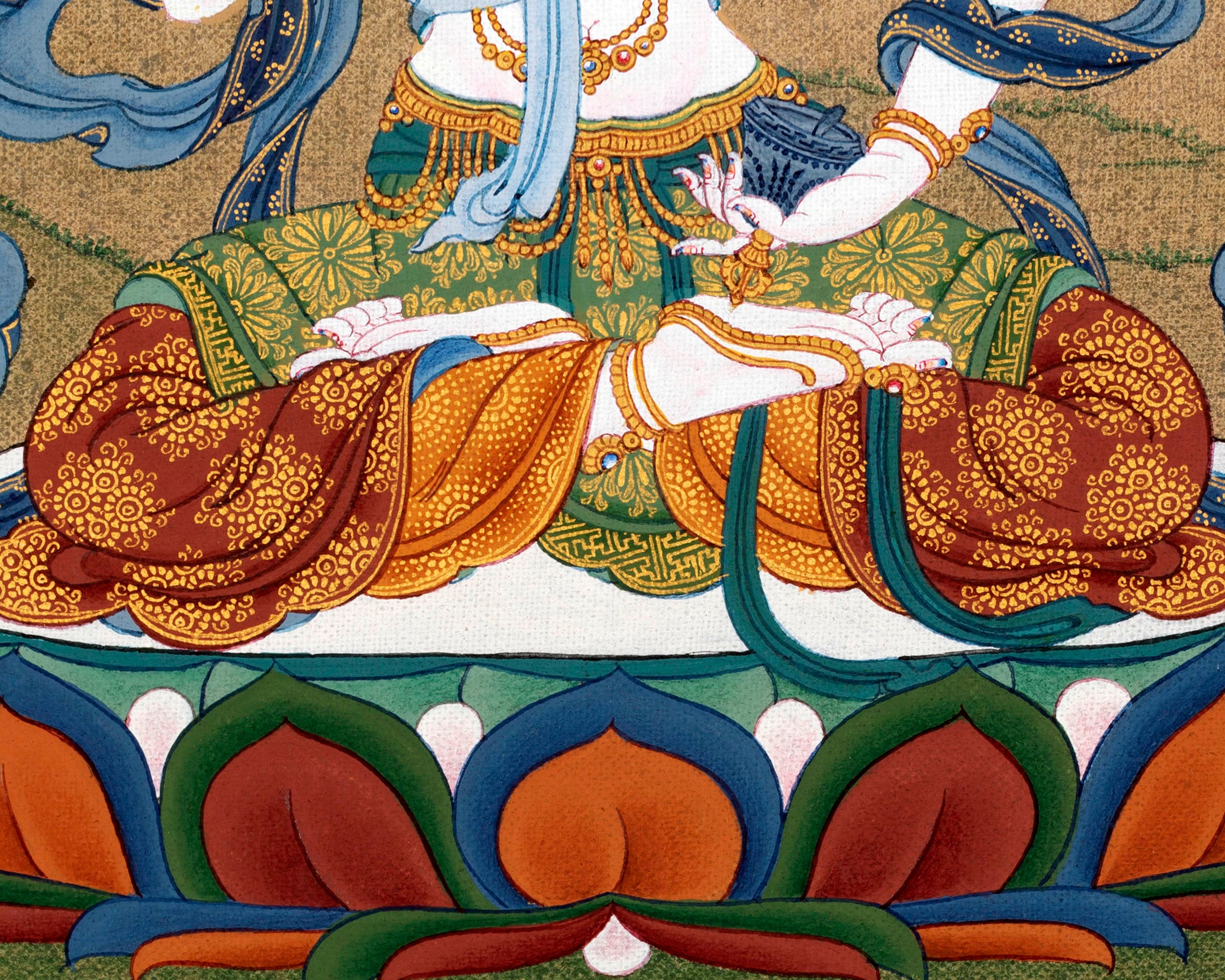 Tibetan Dorje Sempa Thangka | Traditionally Hand Painted Vajrasattva Art