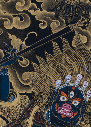 Traditional Art Of Buddhist Dakini Palden Lhamo Empowerment | Tibetan Glorious Goddess Mahakali Thangka