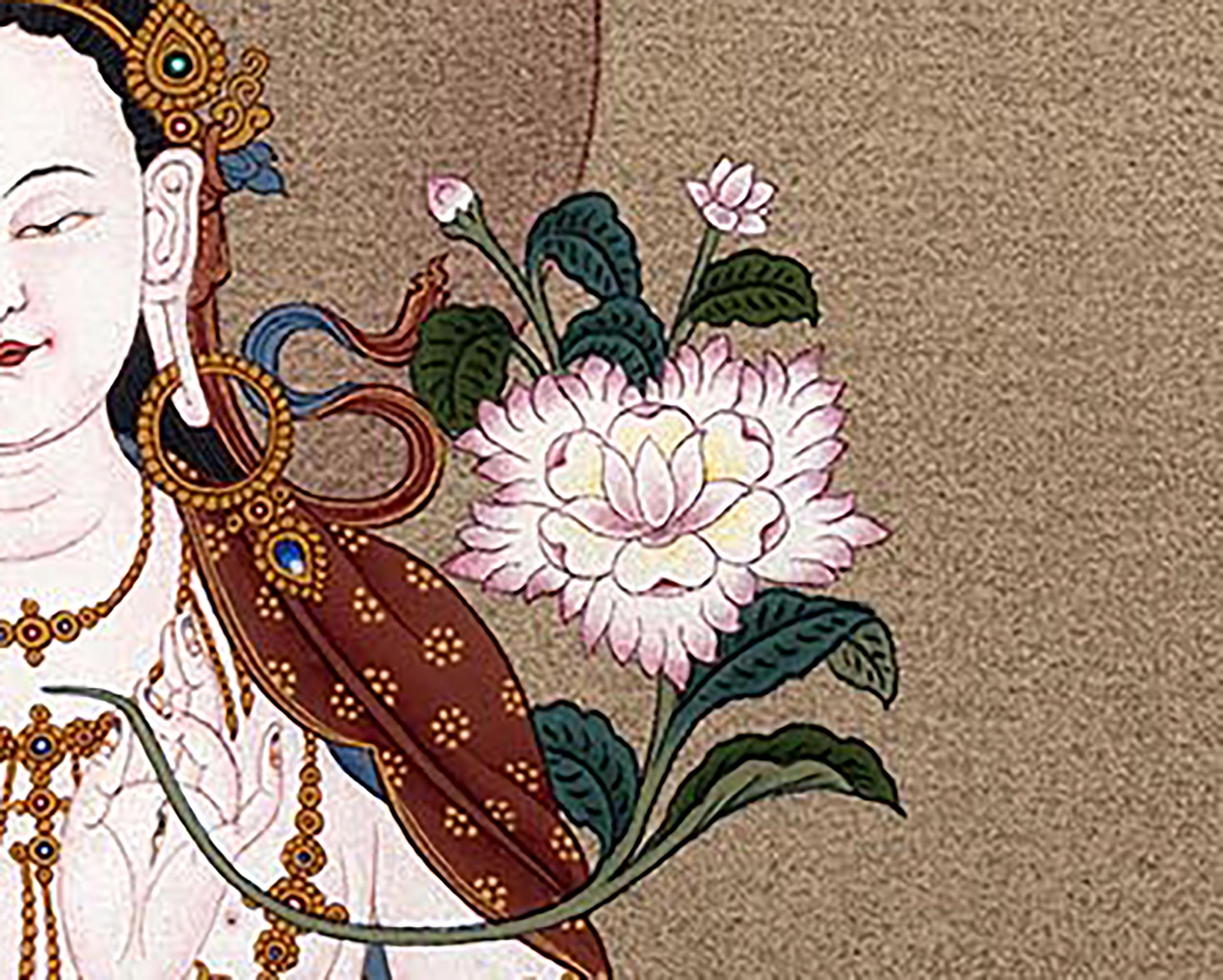 White Tara Thangka | Himalayan Buddhist Art | Female Bodhisattva