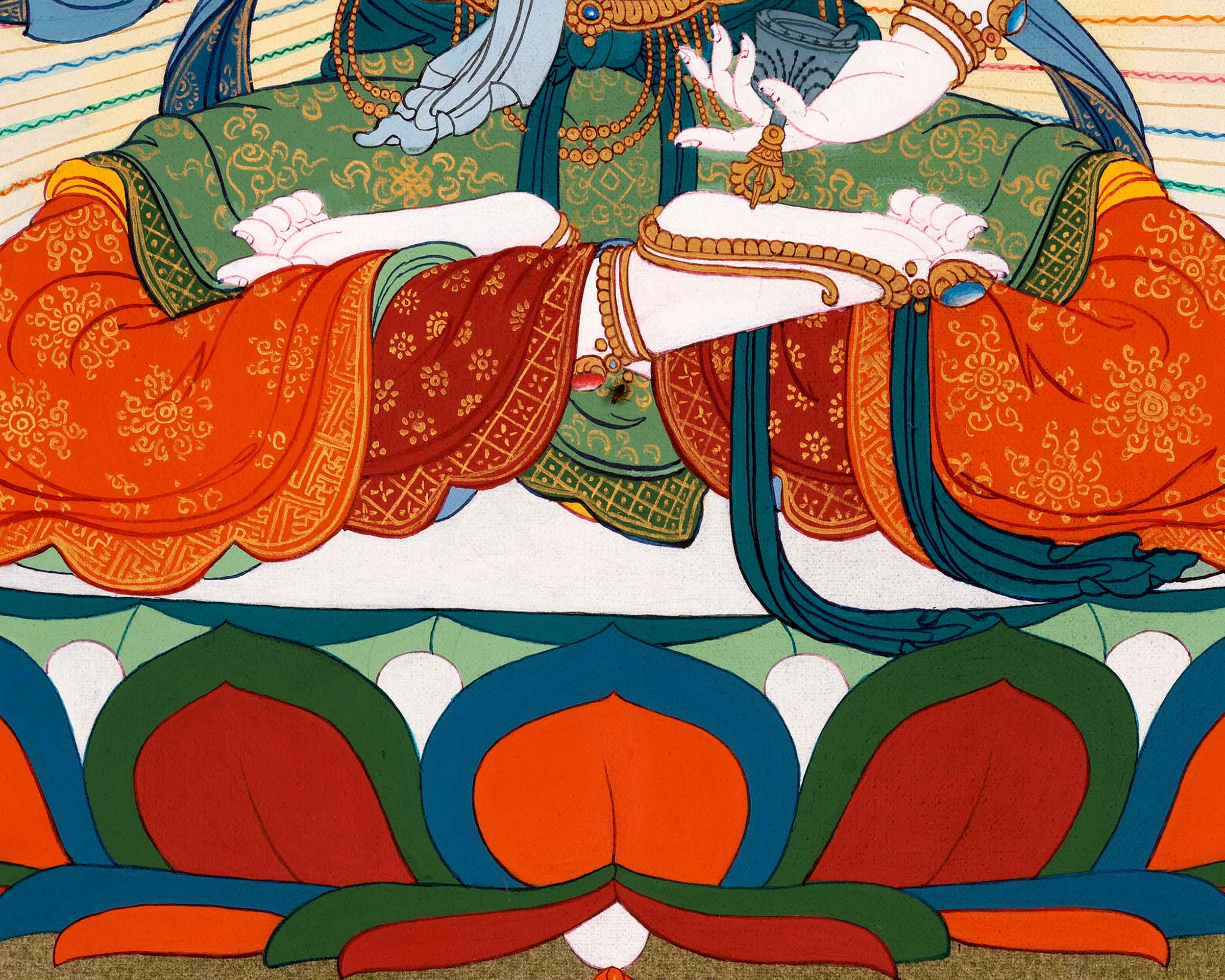 Vajrasattva, Dorje Sempa, Buddha Tibetan Thangka