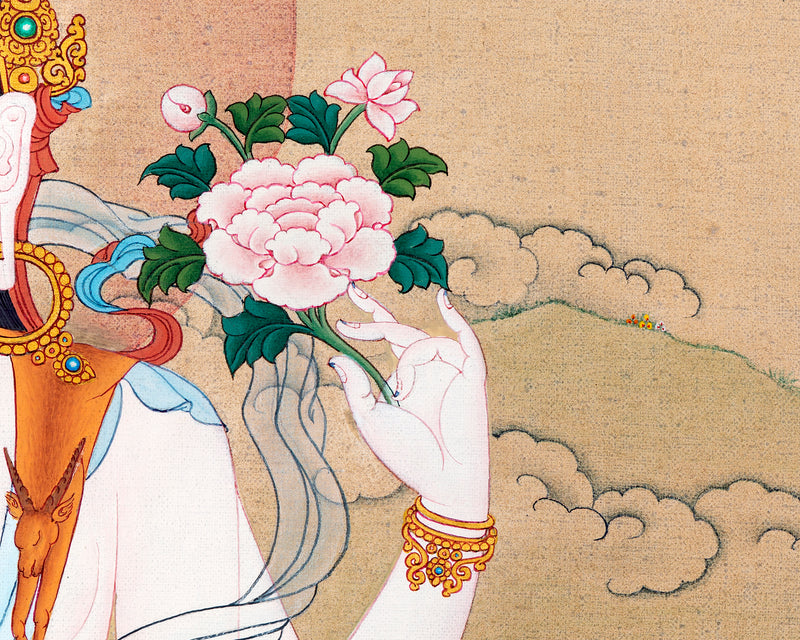 Chenrezig Thangka | Traditional Karma Gadri Thangka | Avalokiteshvara Painting