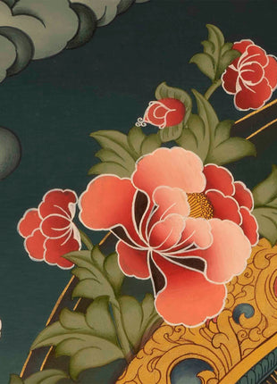 Green Tara Thangka | Female Bodhisattva Wall hanging Painting