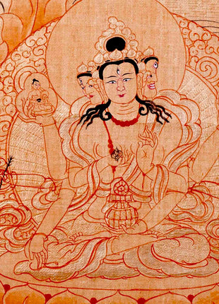 Traditional White Tara Thangka | Mother Buddha Painting with 24k Gold
