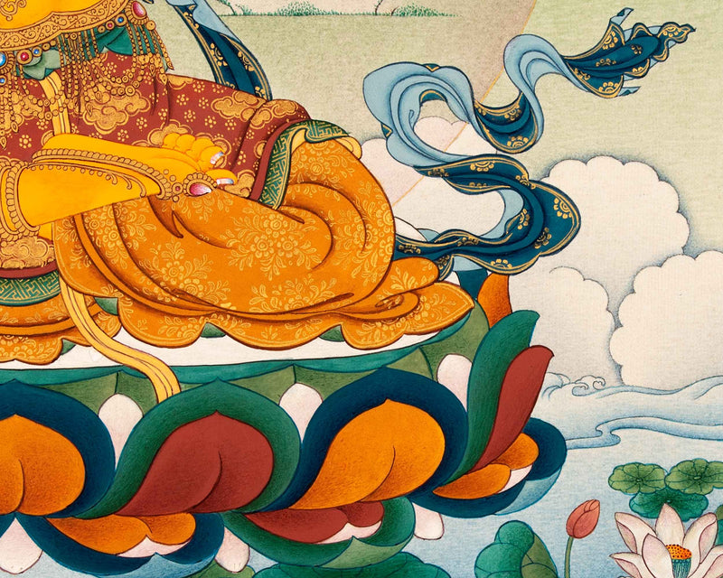 Manjushri Meditation Thangka | Traditional Hand Painted Art