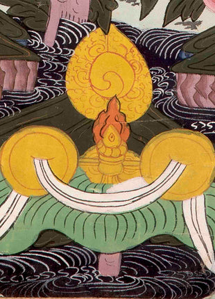 Rare Green Tara Thangka  | Vintage Tibetan Wall Decor
