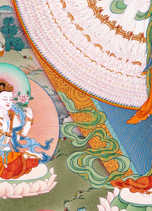 1000 Armed Chenrezig Avalokiteshvara Thangka | Tibetan Buddhist Art