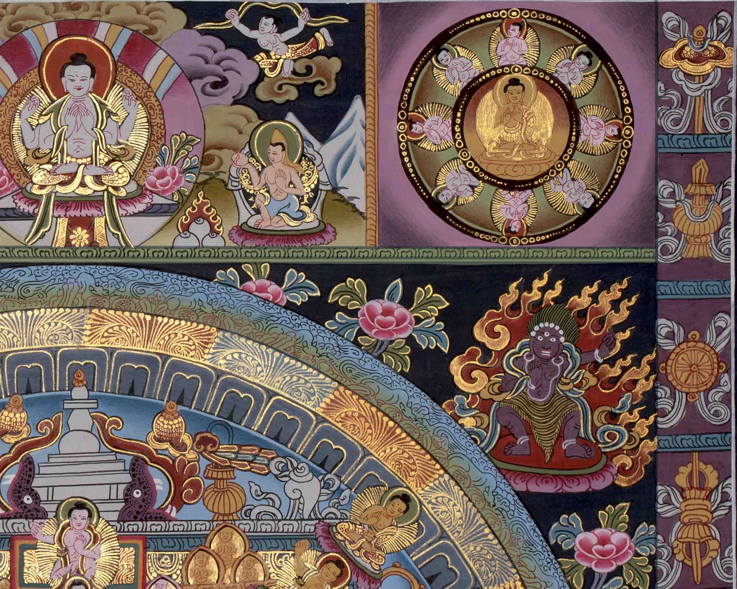 Original Hand painted Buddha Mandala | Tibetan Wall Decoration Painting