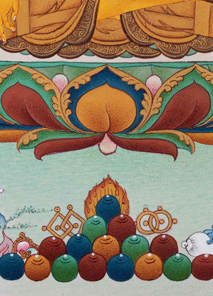 Hand-Painted Shakyamuni Buddha Mantra Practice Thangka | Historical Buddha Himalayan Artwork