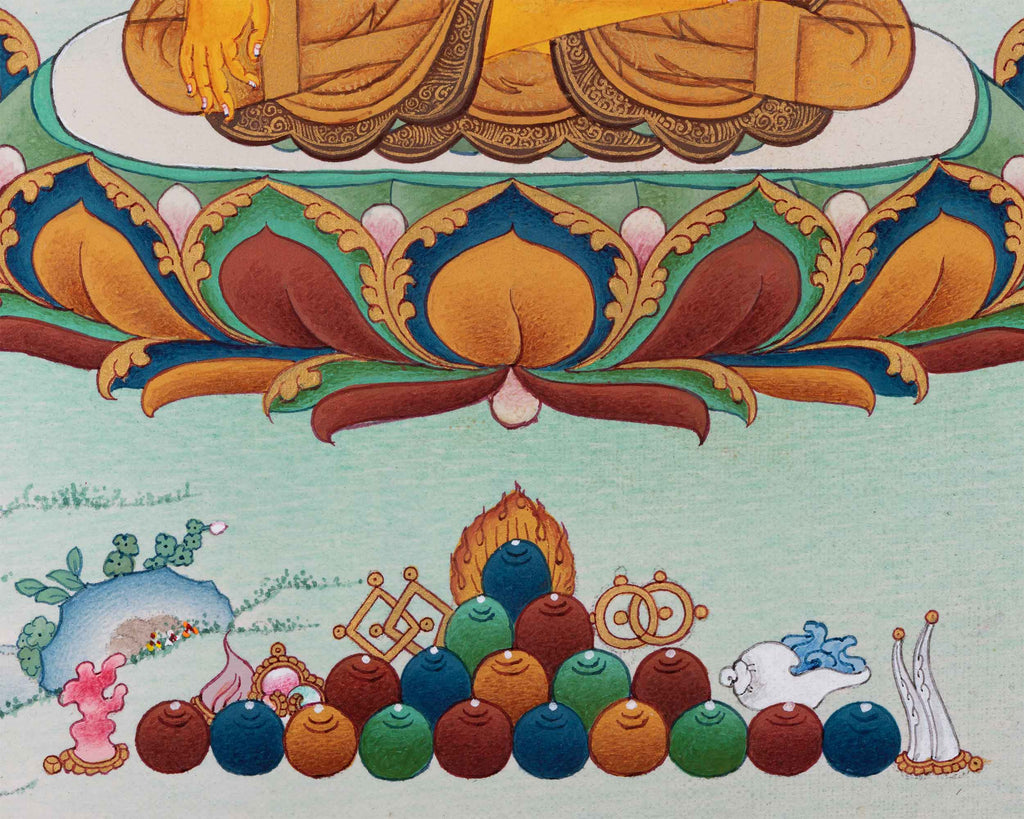 Hand-Painted Shakyamuni Buddha Mantra Practice Thangka