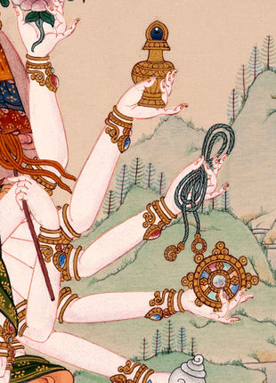 Cundi Buddha Thangka | Traditional Hand Painted Artwork