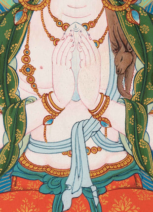 4 Armed Avalokiteshvara Thangka | High-Quality Tibetan Art