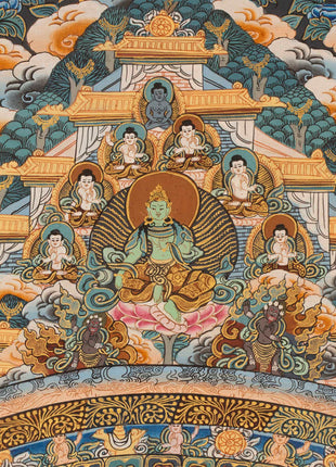 Mandala Buddha Thangka | Vintage Original Hand-Painted Thangka
