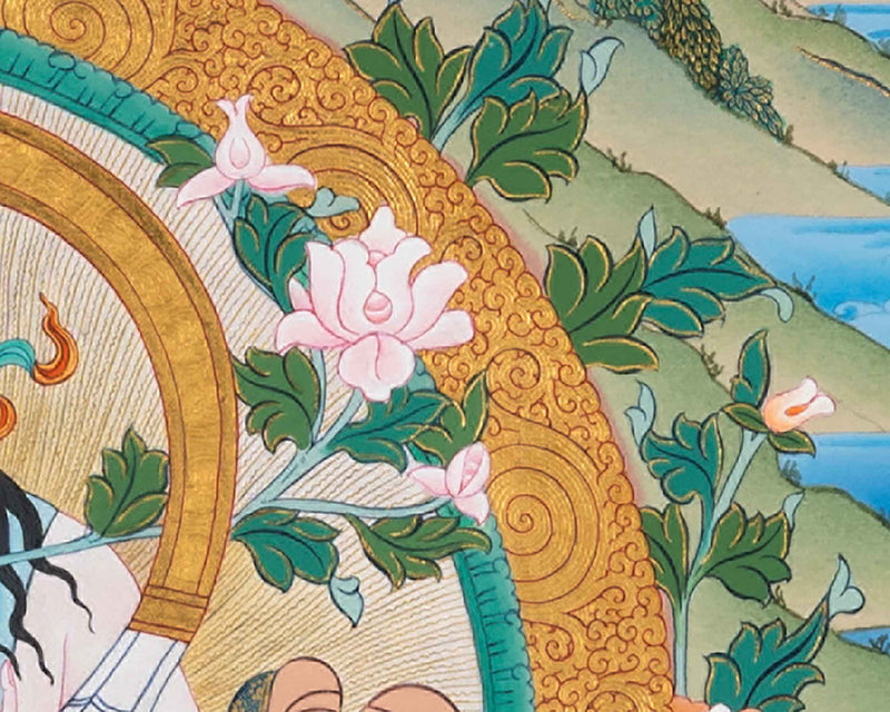White Tara Healing Thangka | Vajrayana Buddhist Art | Hand-Painted Tara Painting