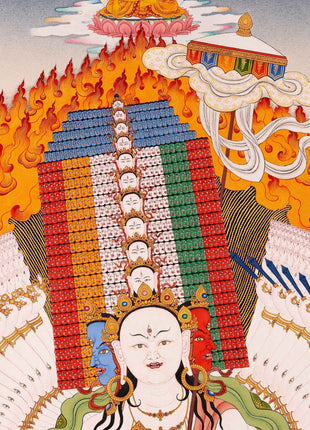 Sitatapatra Thangka Print with Green Tara, White Tara and Chenrezig