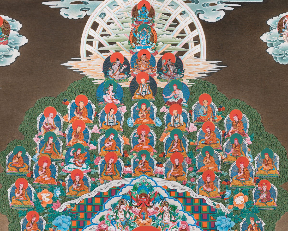 Sakya Refuge Tree | Vajradhara lineage | Tibetan Thangka Painting