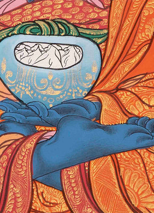 Thangka Of Medicine Buddha | 5 Dhyani Buddha | Religious Wall Decor