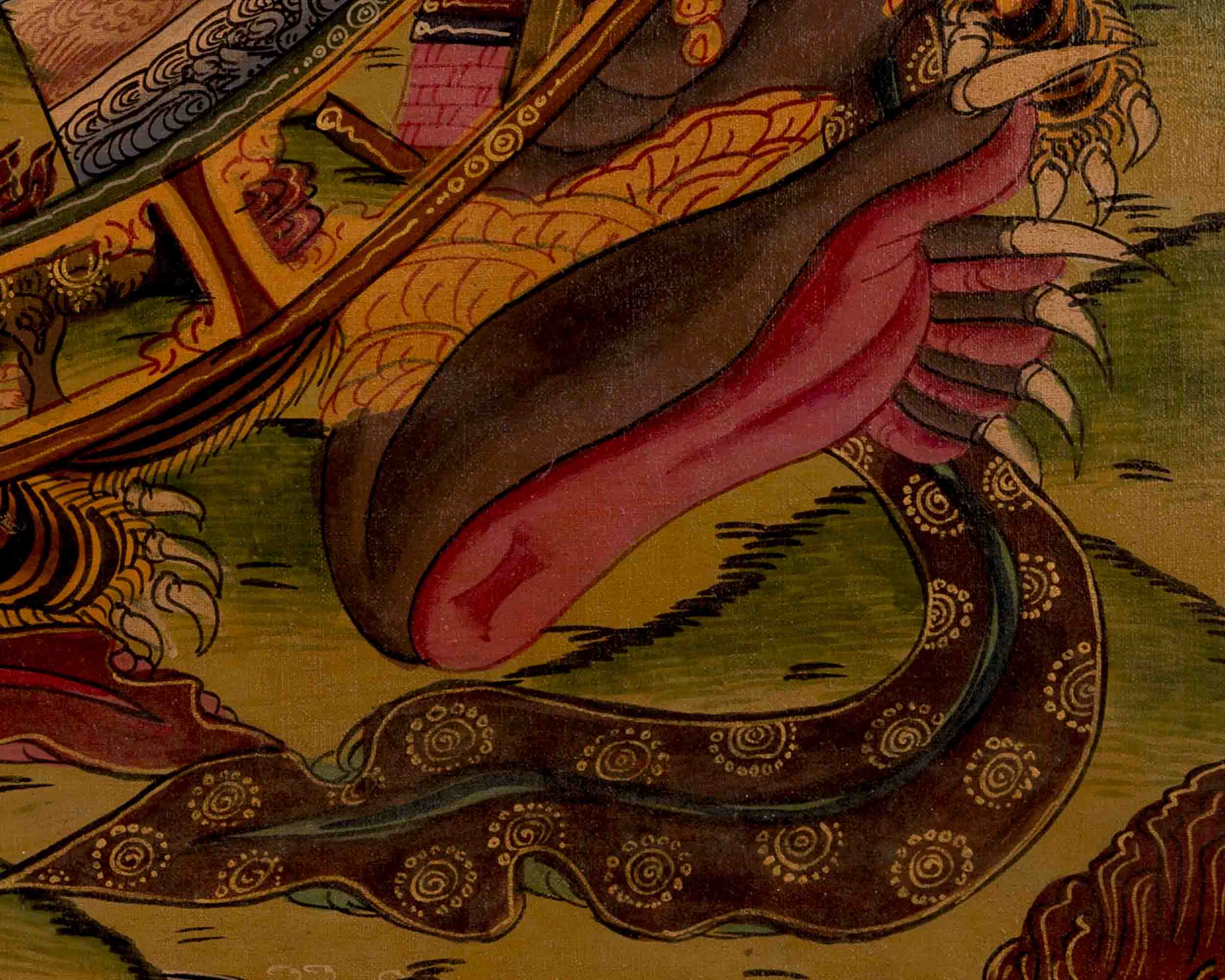 Tibetan Oil Varnished Wheel Of Life | Traditional Thangka