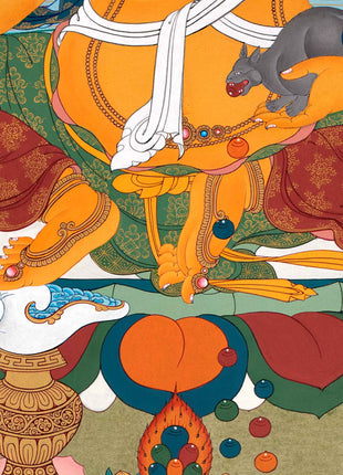 Dzambhala Tibetan Thangka | Traditionally Hand Painted Art