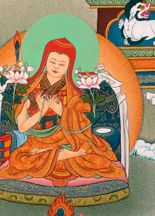 Five Sakya Masters Thangka | Traditional Sakyapa lineage Painting | Sachen Kunga Nyingpo