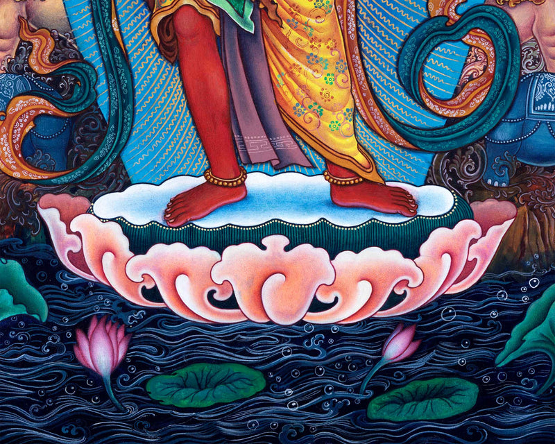 Traditional Nepali Pauba Print Of Avalokitesvara Bodhisattva | The Bodhisattva Of Compassion Chenrezig Print