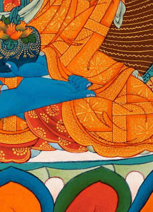 Healing Buddha Thangka | Traditionally Painted Medicine Buddha Art