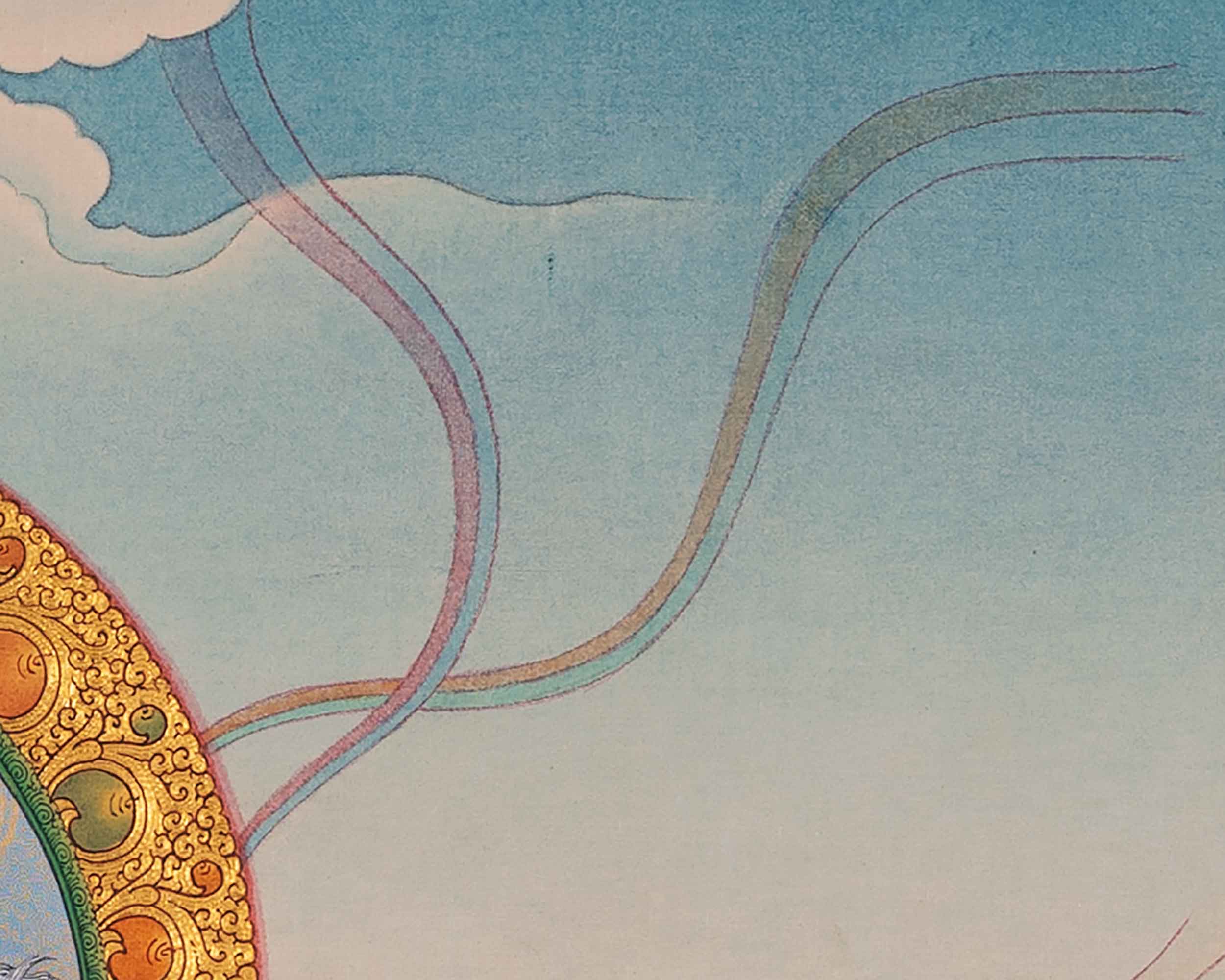 Buddha Guru Rinpoche Thangka Painting | Traditional Tibetan Buddhist Art