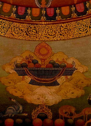 Vinatge Lokeshvara Chenresig Thangka | Traditional Artwork | Wall Decors