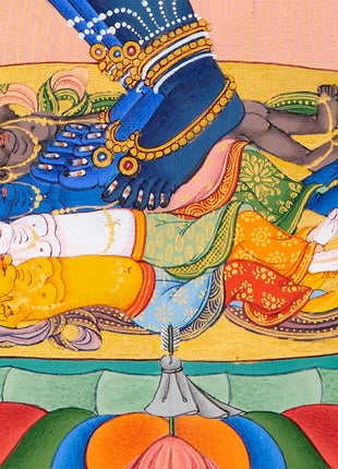 Hevajra With Consort Nairatmya Thangka Print | Buddhist Yidam Art