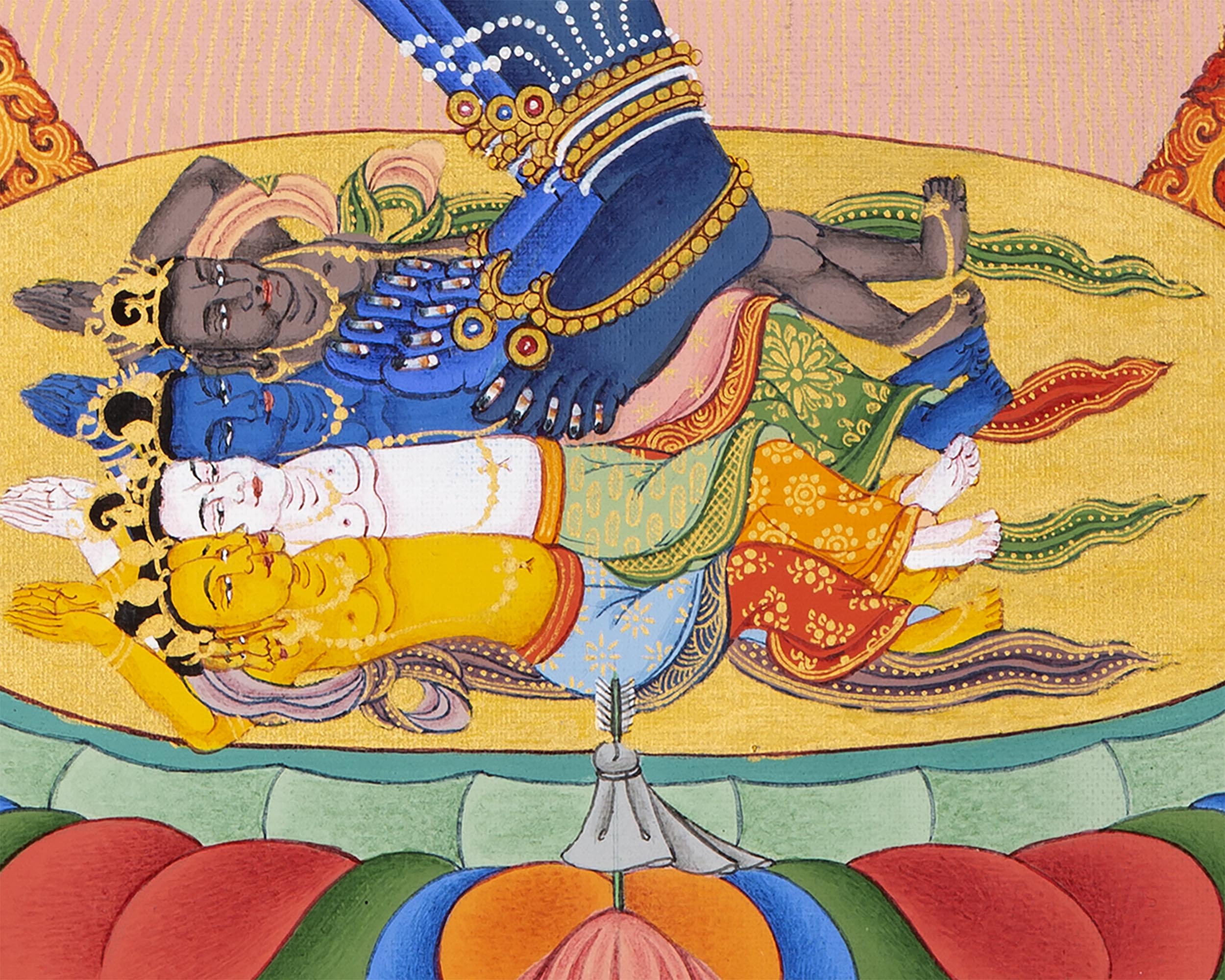 Hevajra With Consort Nairatmya Thangka Print | Buddhist Yidam Art