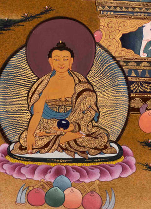 Bhaisajyaguru Thangka | Medicine Buddha | Religious Buddhist Painting
