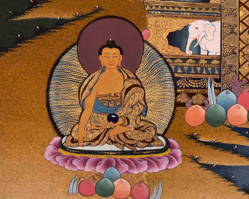 Bhaisajyaguru Thangka | Medicine Buddha | Religious Buddhist Painting