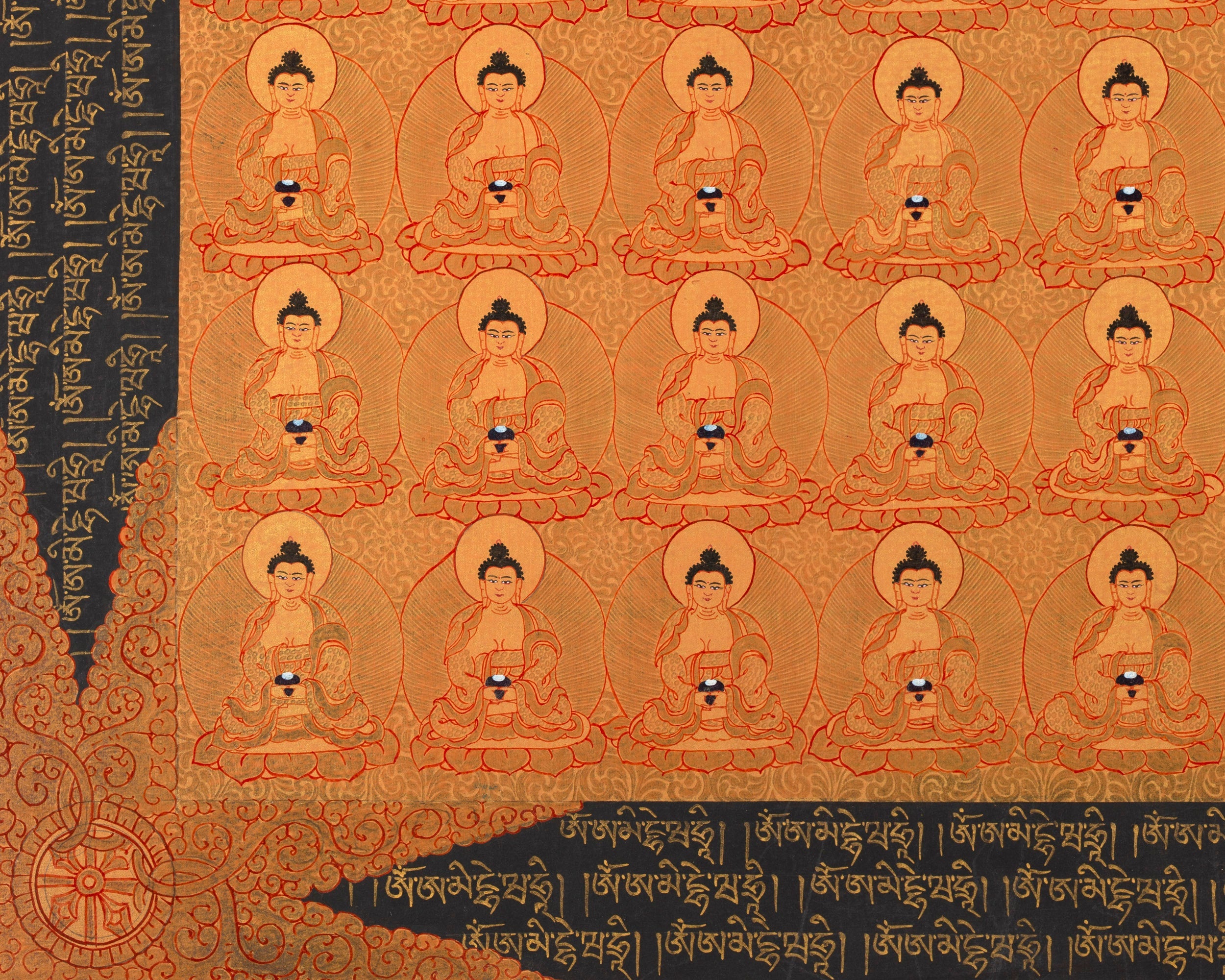 108 Amitabha Buddha Thangka | Traditional Tibetan Art | Wall Decors