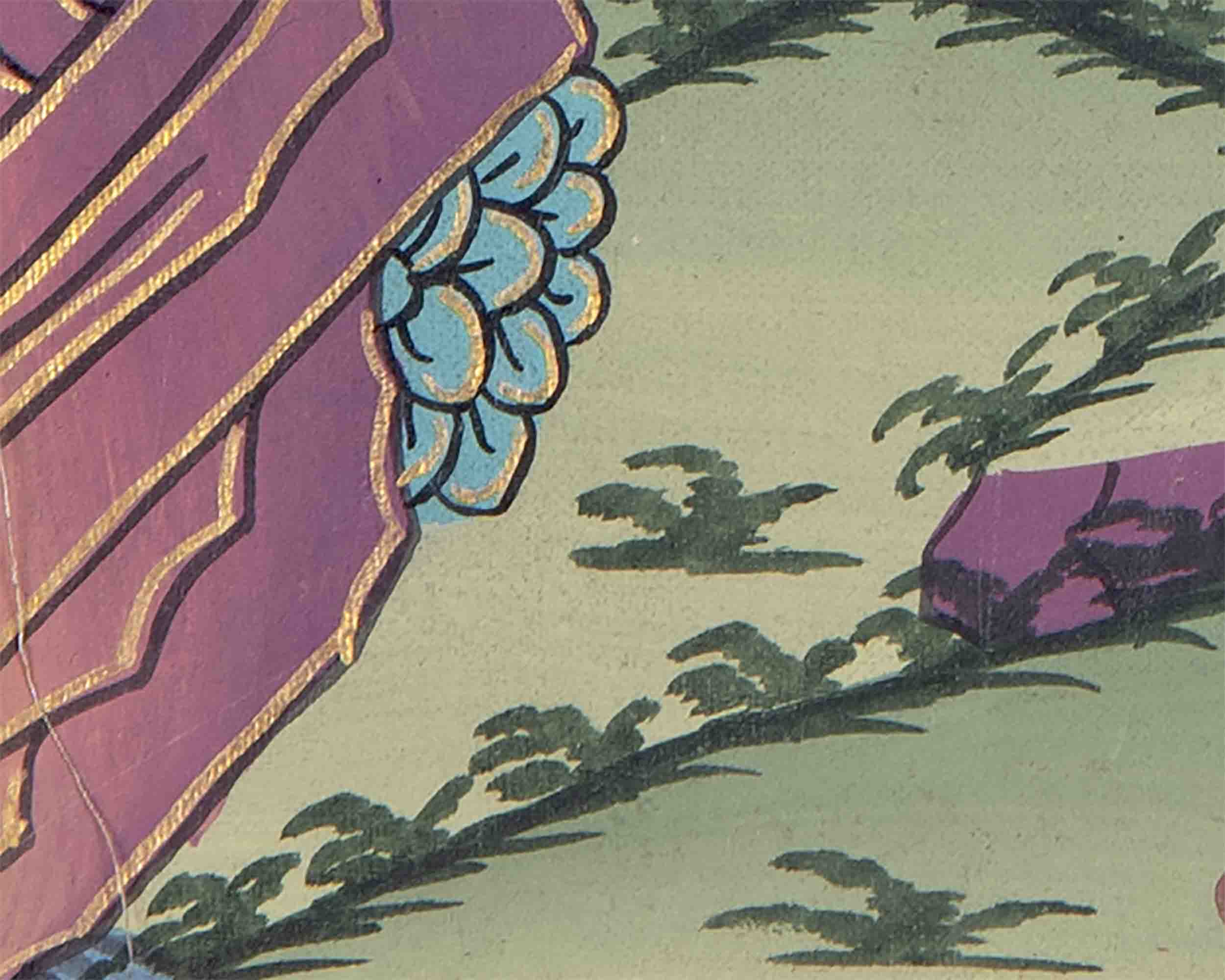 Namtose Thangka Painting With Brocade | Tibetan Buddhism Art