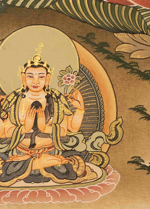 Manjushree Thangka Art | Tibetan Buddhist Bodhisattva