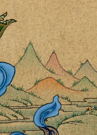 Vajrasattva Yab Yum Thangka | 24K Gold Tibetan Art with Silk Brocade
