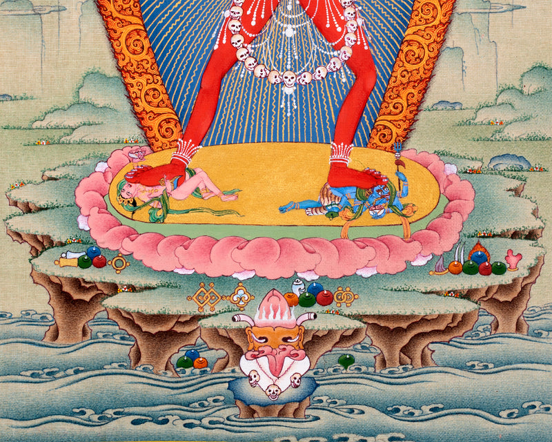Vajrayogini Thangka | Tibetan 24K Gold Dakini Painting