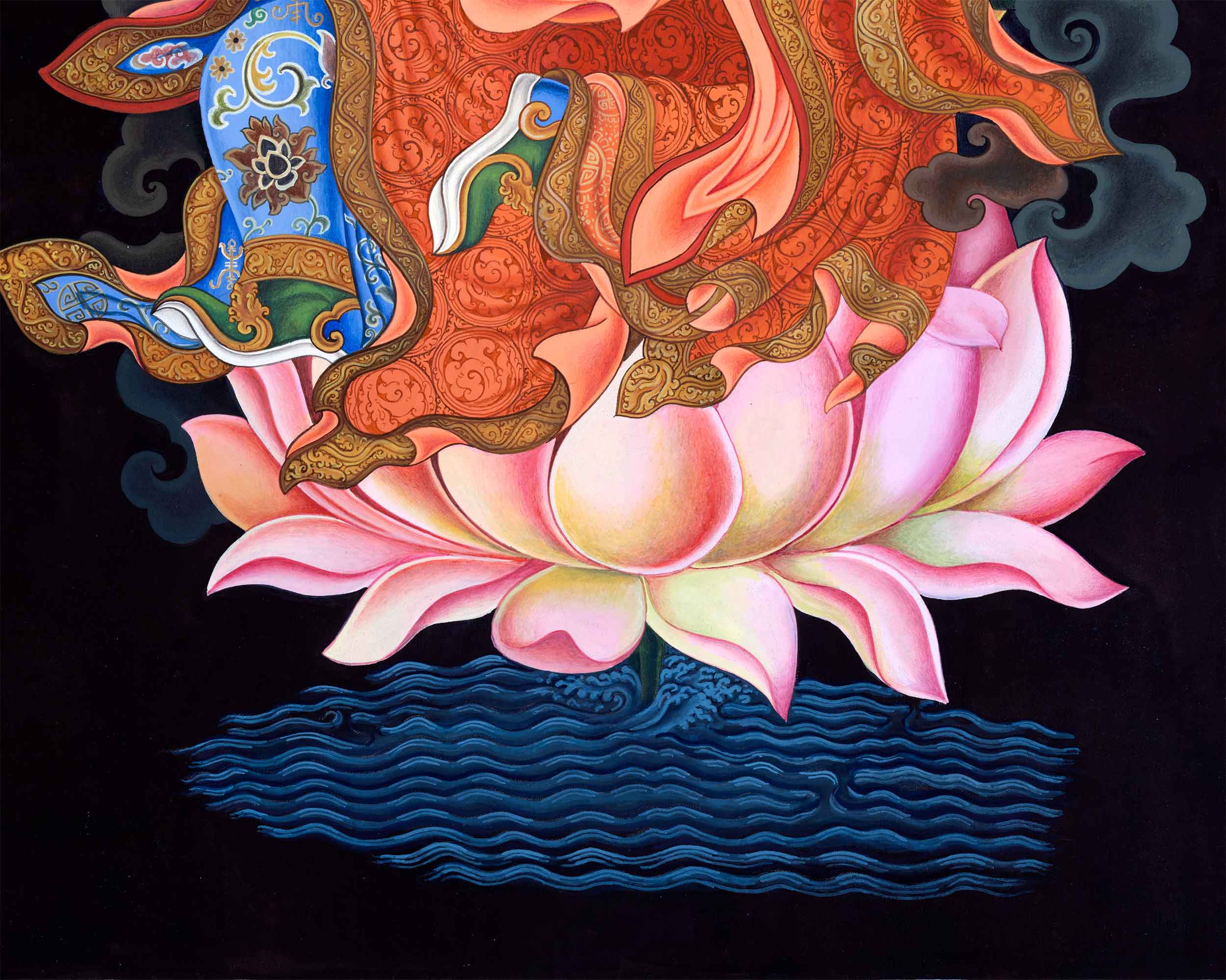Traditional Giclee Print For Guru Rinpoche Puja | High Quality Giclee Print Of Lotus Born Master For Rituals
