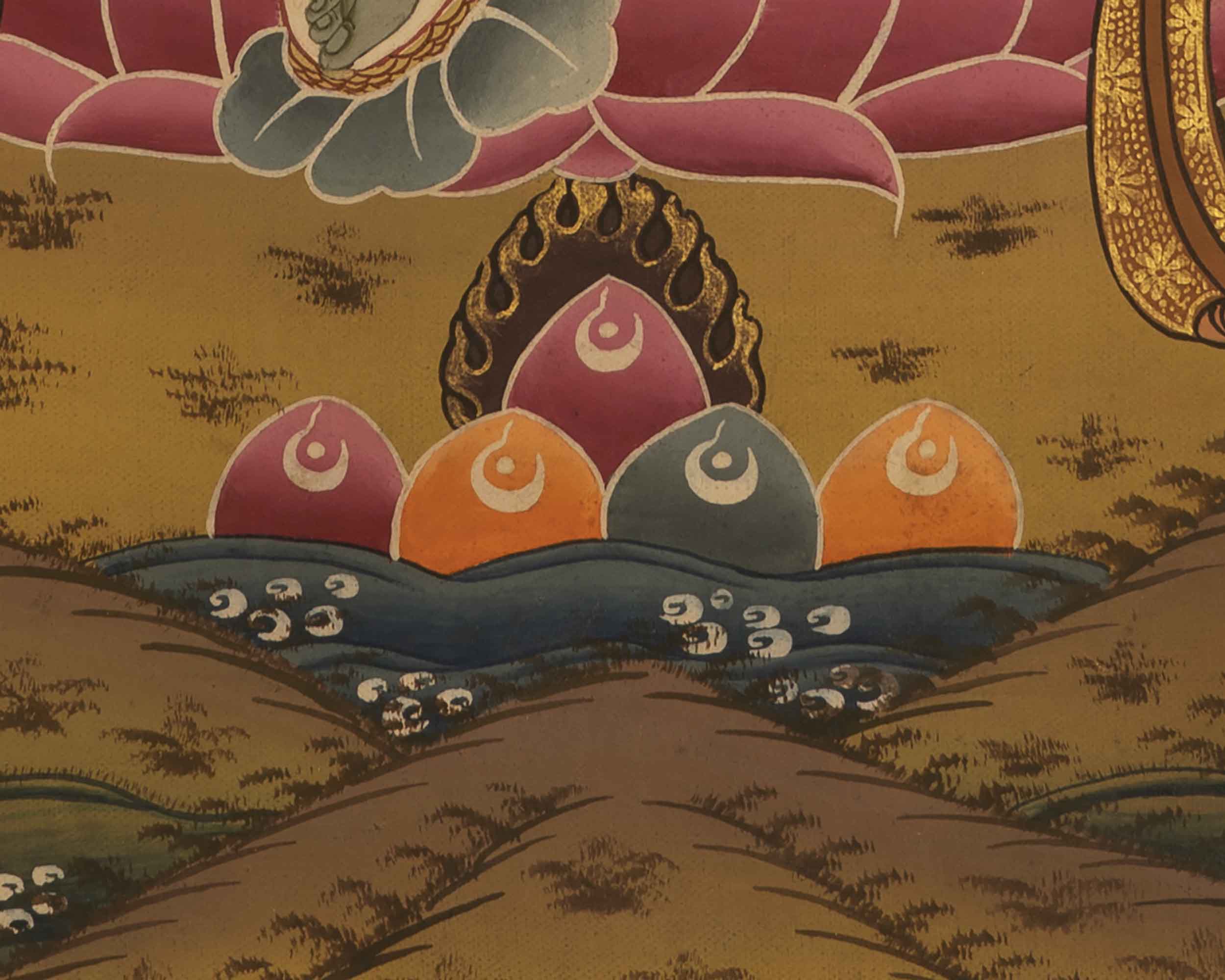 Small Green Tara Thangka | Religious Art For Wall Decor