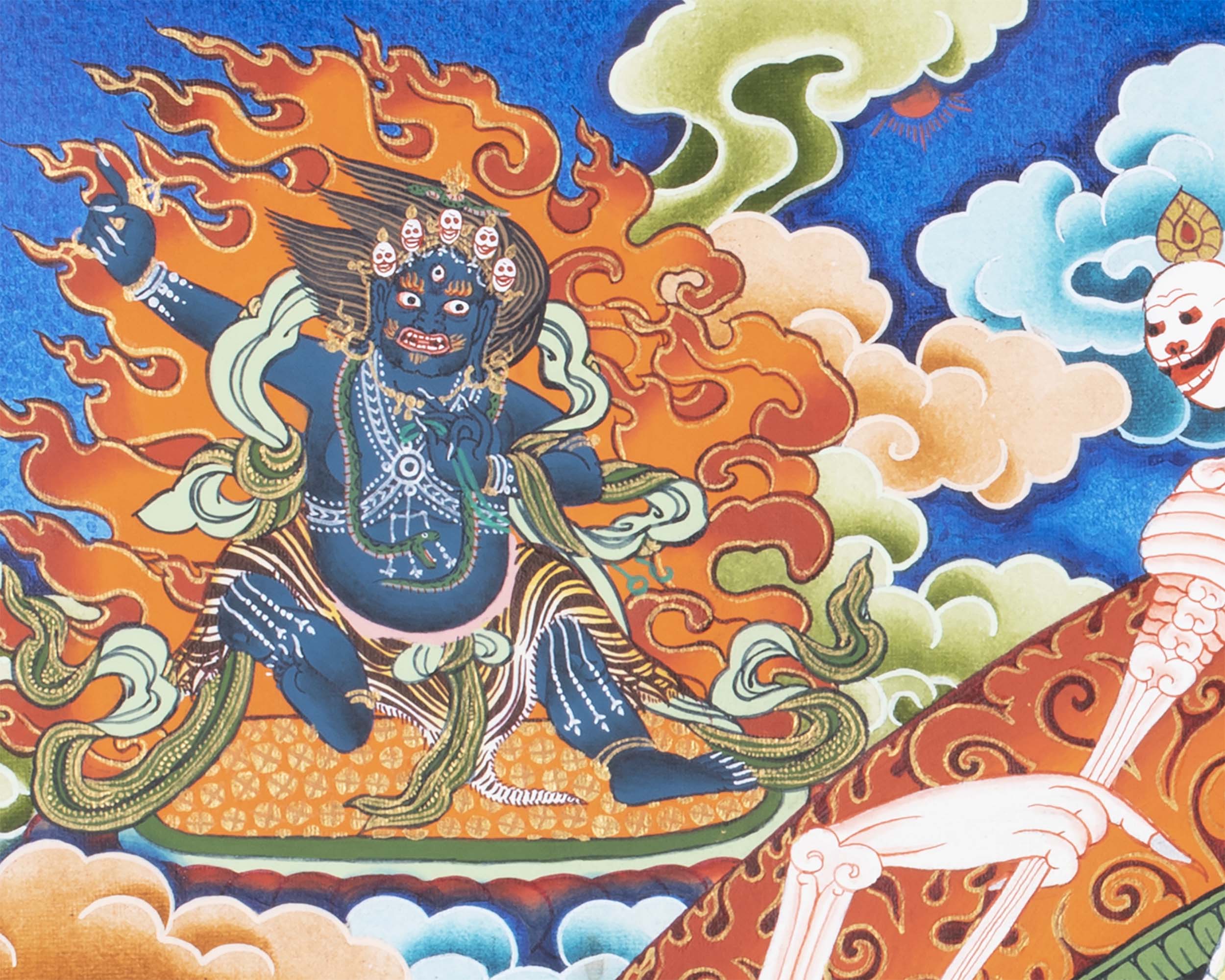 Mahakala Chitipati Print | Religious Handpainted Art