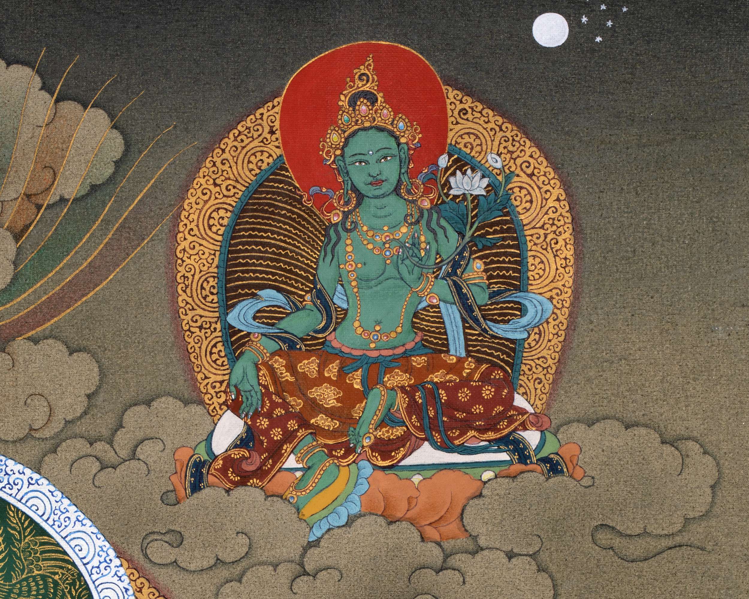 1000 Armed Chenrezig With Buddha and Bodhisattva | Avalokiteshvara Thangka Painting