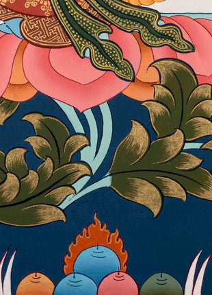 Dzambala Kubera Thangka | Buddhist Wealth Deity | Wall Decors