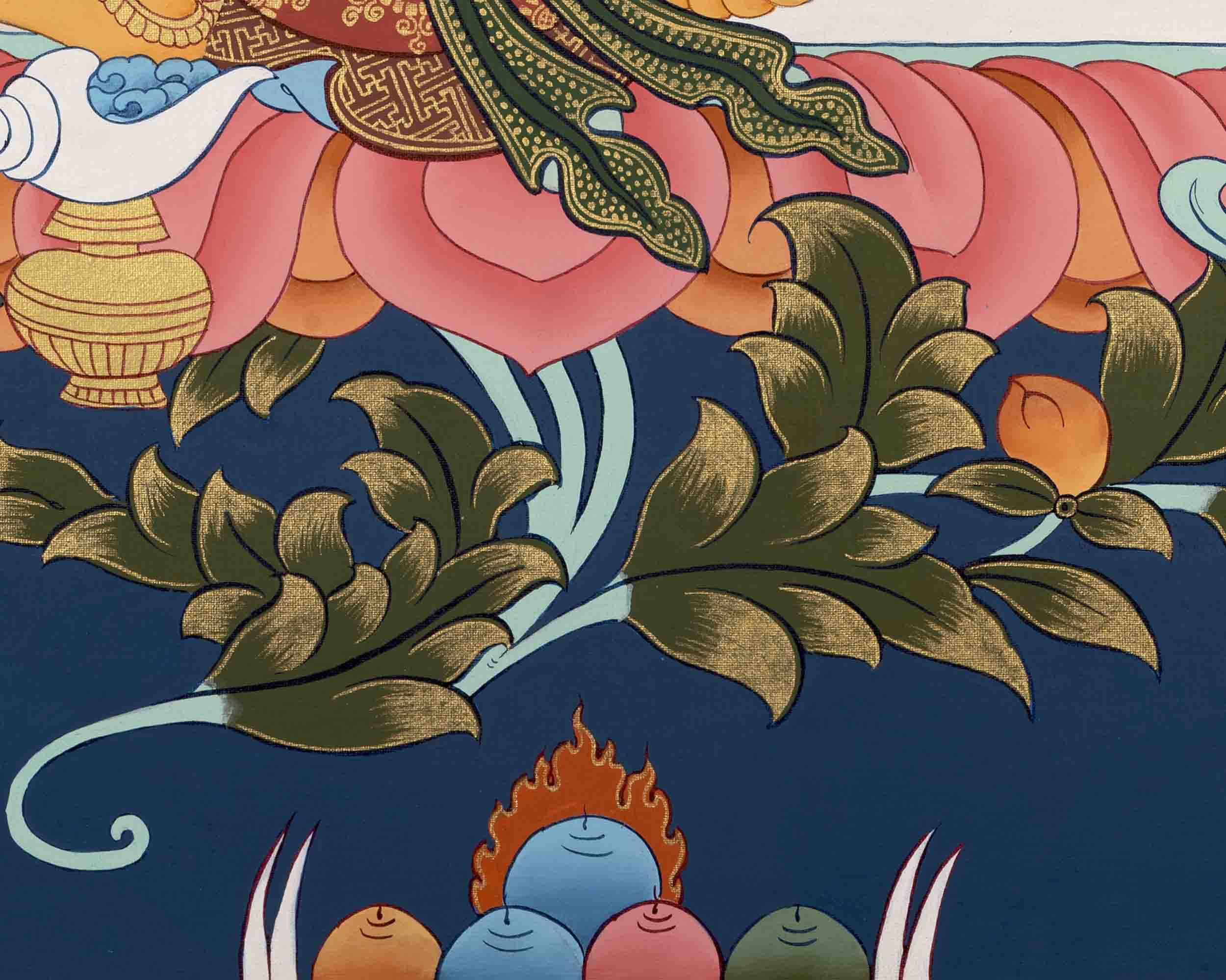 Dzambala Kubera Thangka | Buddhist Wealth Deity | Wall Decors