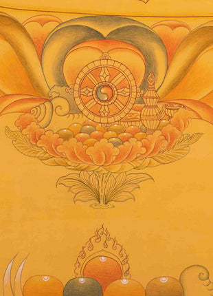Original Manjushree Thangka | Full 24K Gold Style | Religious Wall Decors