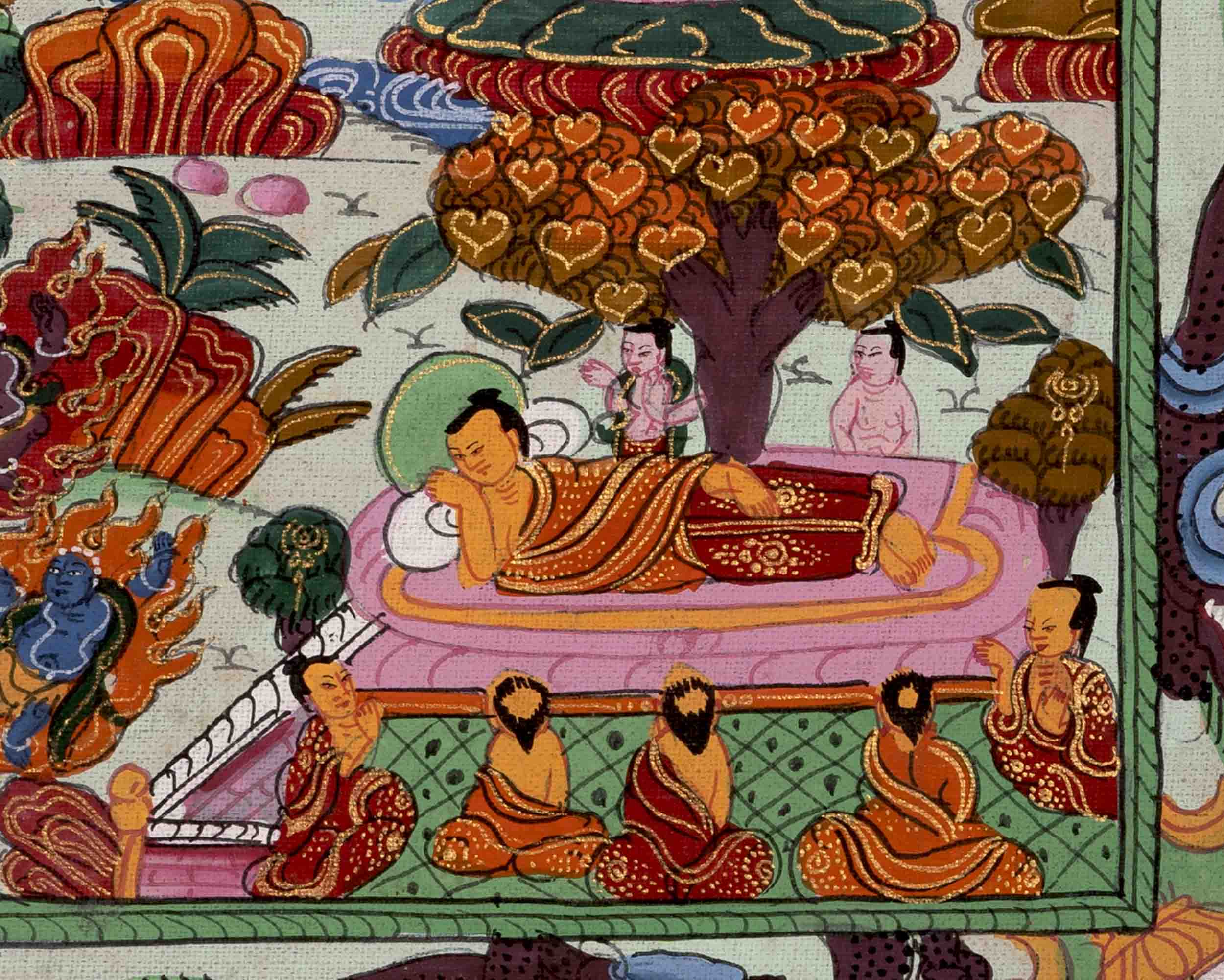 Buddha Life Story Thangka | Religious Buddhist Art | Wall Decors