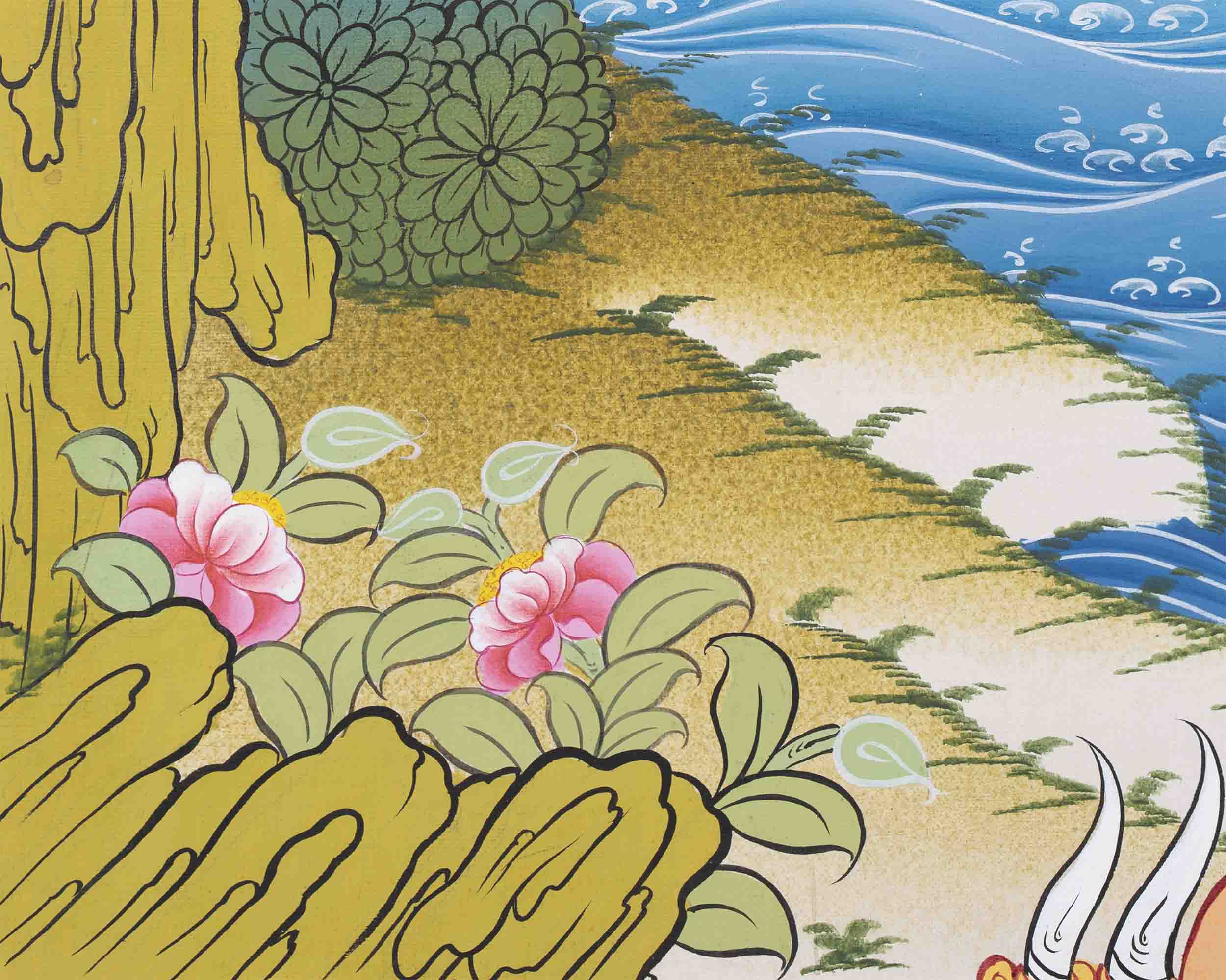 Vajrasattva Shakti Thangka | Traditional Tibetan Art | Wall Decors