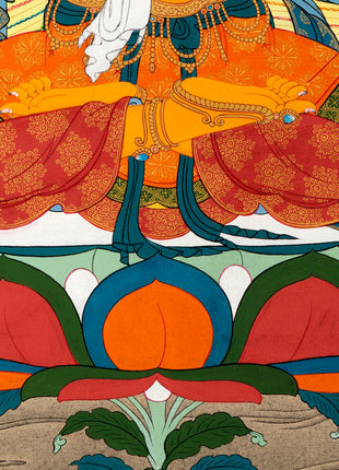 Manjushri Buddha Thangka | Traditionally Hand Painted Wisdom Deity