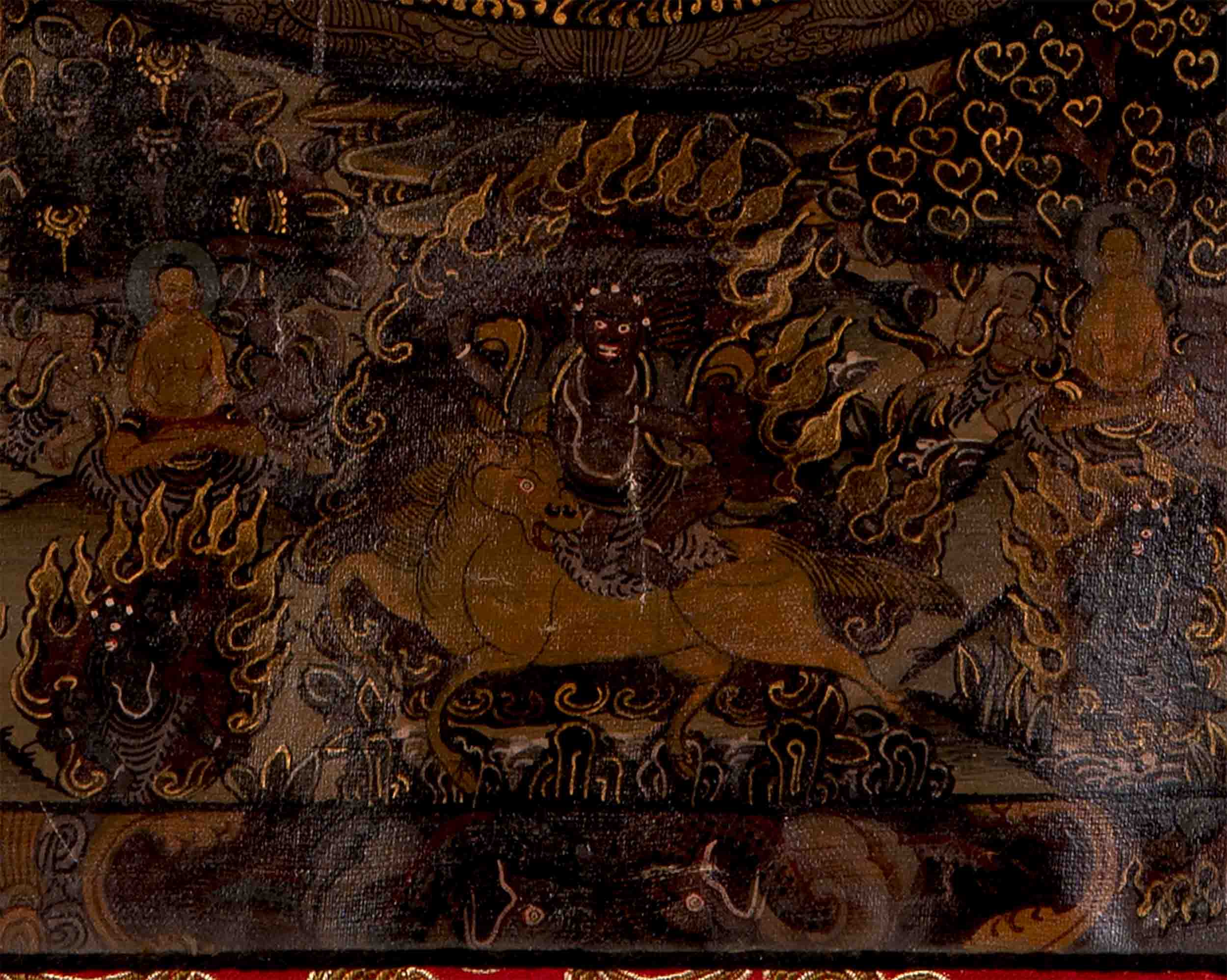 Oil Varnished Heruka Mandala | Wall Hanging Canvas Art